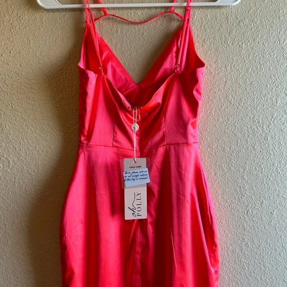 Oh Polly Neon Pink Mini Dress. - Picture 4 of 4